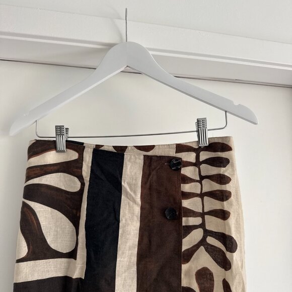 Zara Brown Patterned Wrap Skirt - Picture 3 of 4